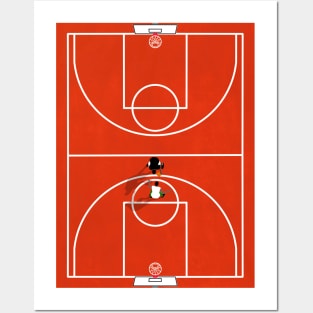 Shoot Hoops Street Basketball Court | Aerial Illustration Posters and Art
